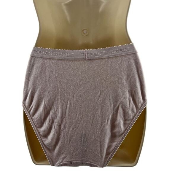 Victoria's Secret Blush Pink Hi Leg Brief Cotton Signature Waist Womens Size Lar - Picture 5 of 6